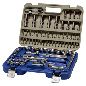 Irimo 129-108-4: Набор головок торцевых для гаечных ключей 1/2″-1/4″" из легированной стали в комплекте 108 предметов